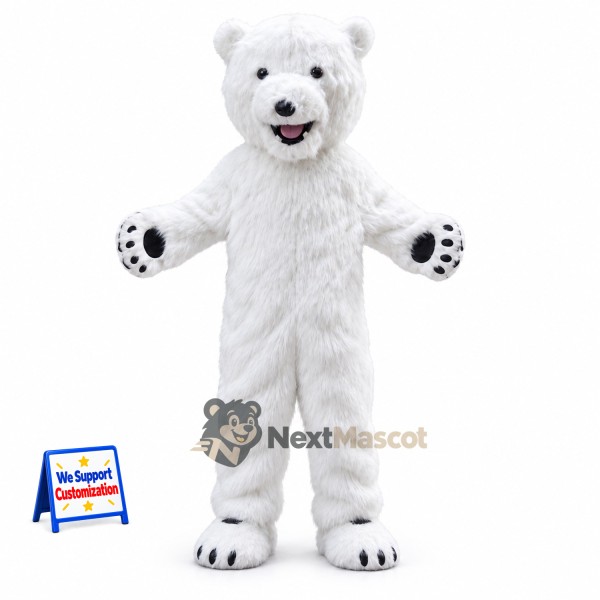 Bear Mascot Costume - White for School Events