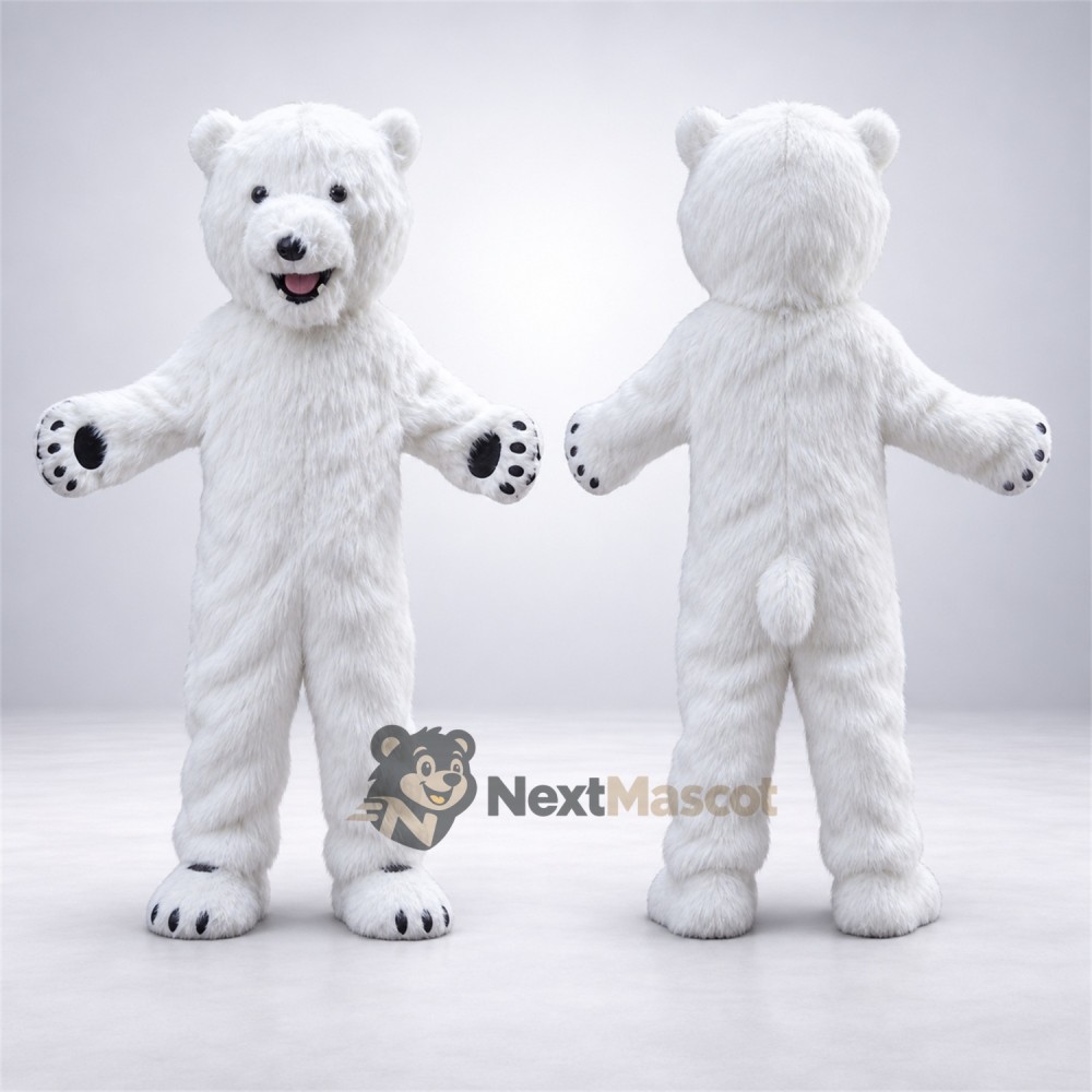 Bear Mascot Costume - White for School Events Bear Mascot Costume - White for School Events
