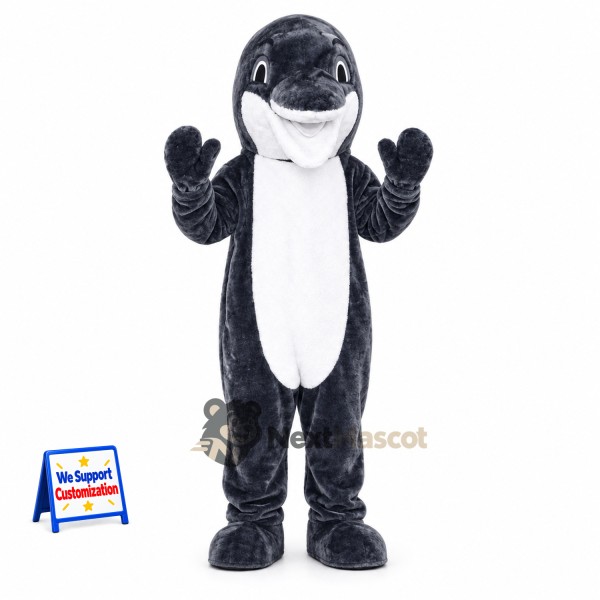 Orca Mascot Costume - Black and White