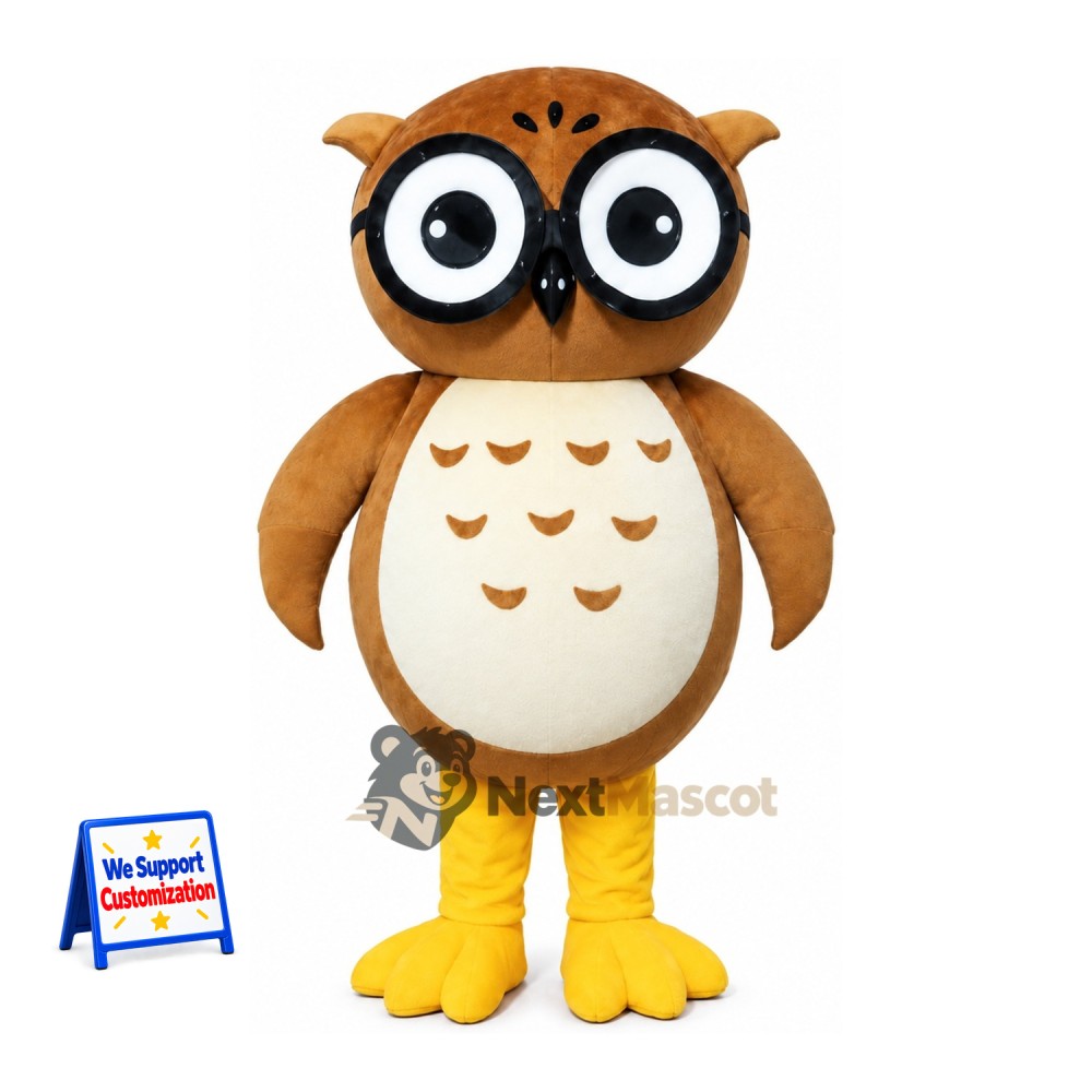 Owl Mascot Costume - Brown for School Events Owl Mascot Costume - Brown for School Events