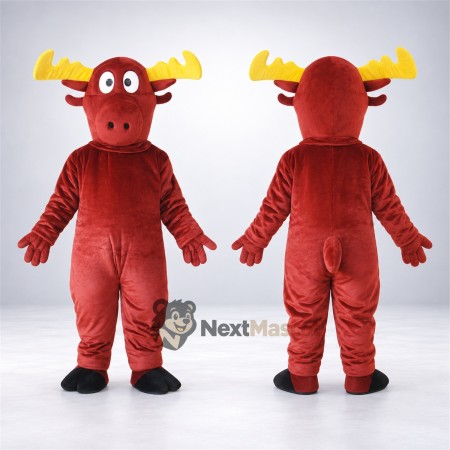 Moose Mascot Costume - Red Moose Mascot Costume - Red