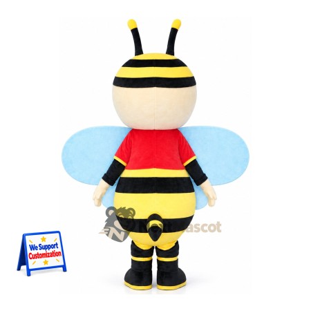 Bee Mascot Costume - Blue Wings and Red Vest Bee Mascot Costume - Blue Wings and Red Vest