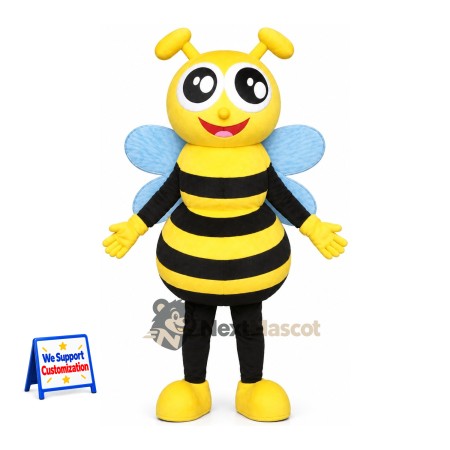 Bee Mascot Costume - Blue Wings for Garden Events Bee Mascot Costume - Blue Wings for Garden Events