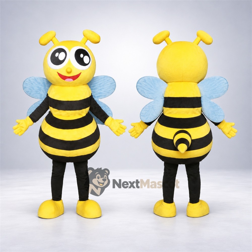 Bee Mascot Costume - Blue Wings for Garden Events Bee Mascot Costume - Blue Wings for Garden Events