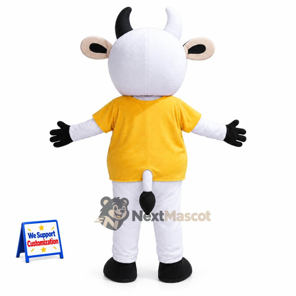 Cow Mascot Costume - Yellow Shirt Cow Mascot Costume - Yellow Shirt