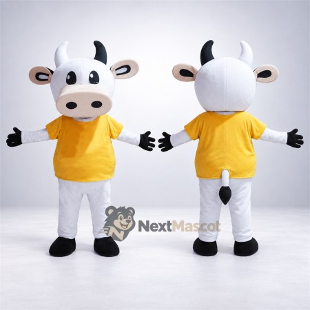 Cow Mascot Costume - Yellow Shirt Cow Mascot Costume - Yellow Shirt