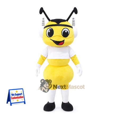 Bee Mascot Costume - White Shirt for Garden Events Bee Mascot Costume - White Shirt for Garden Events