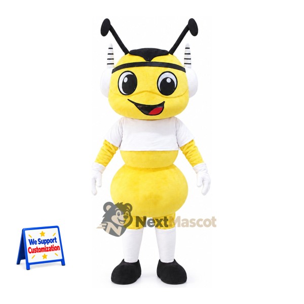 Bee Mascot Costume - White Shirt for Garden Events