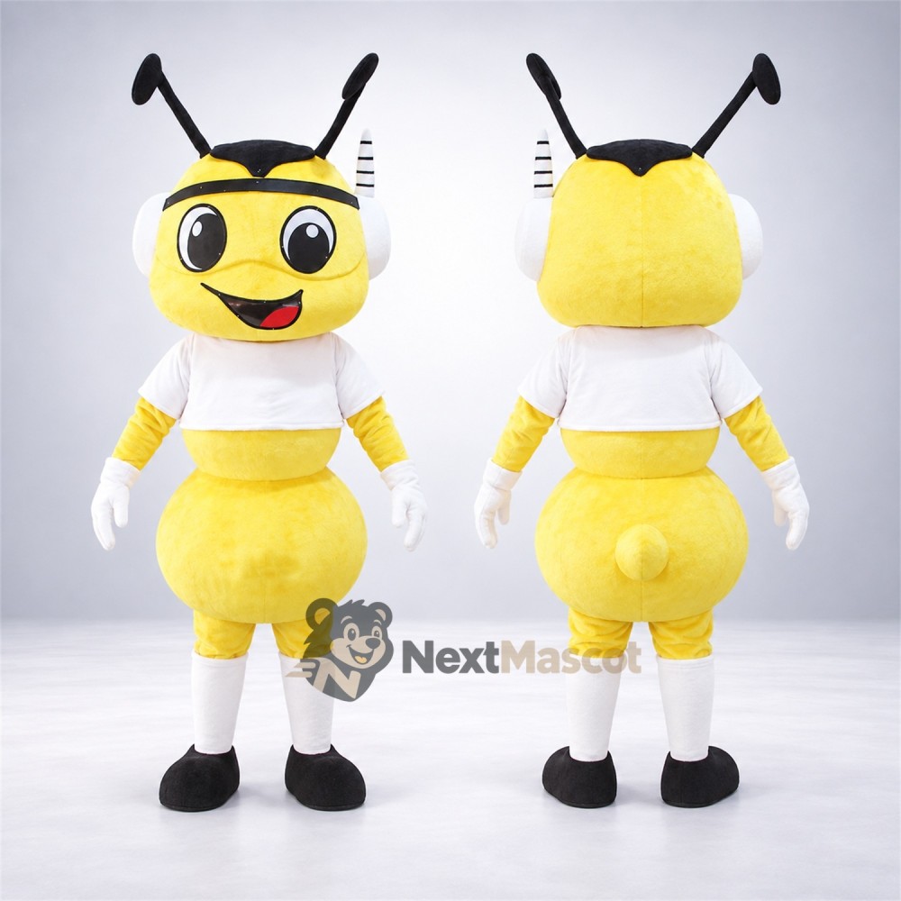 Bee Mascot Costume - White Shirt for Garden Events Bee Mascot Costume - White Shirt for Garden Events