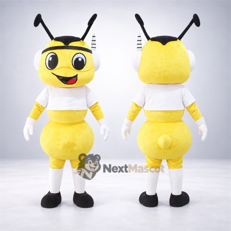 Bee Mascot Costume - White Shirt for Garden Events Bee Mascot Costume - White Shirt for Garden Events
