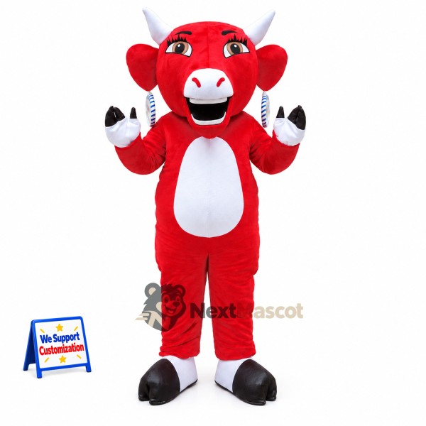 Bull Mascot Costume - Red
