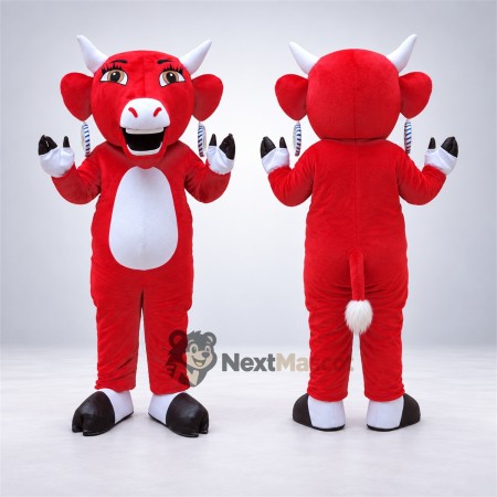 Bull Mascot Costume - Red Bull Mascot Costume - Red