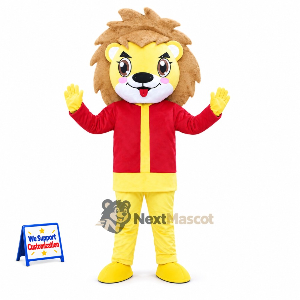 Lion Mascot Costume - Red Jacket Lion Mascot Costume - Red Jacket