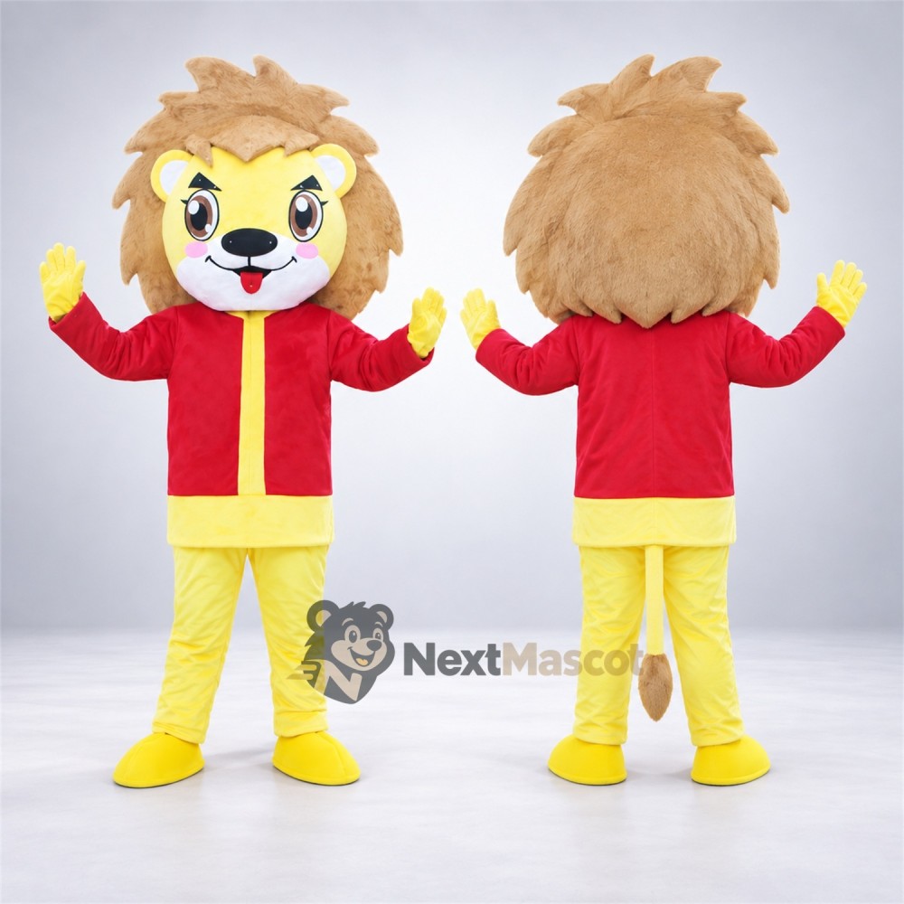 Lion Mascot Costume - Red Jacket Lion Mascot Costume - Red Jacket
