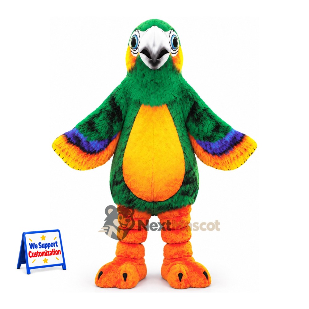 Parrot Mascot Costume - Green for Parades Parrot Mascot Costume - Green for Parades