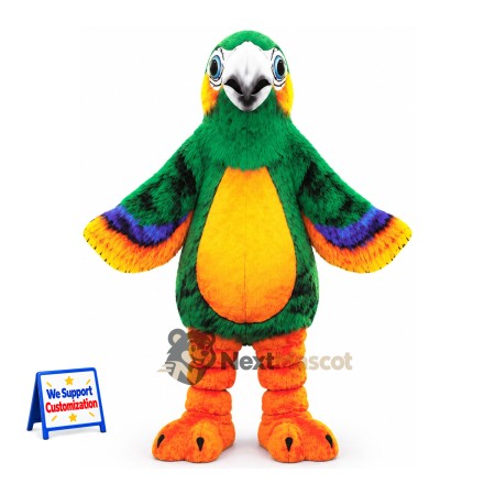 Parrot Mascot Costume - Green for Parades Parrot Mascot Costume - Green for Parades