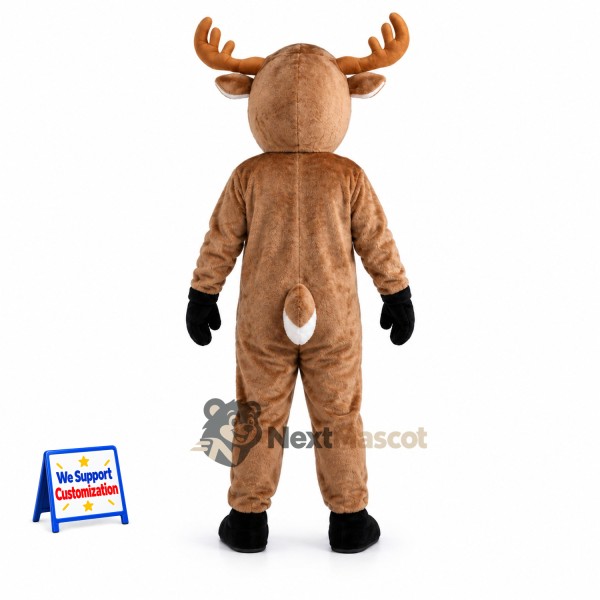 Deer Mascot Costume - Brown, Red Nose Deer Mascot Costume - Brown, Red Nose