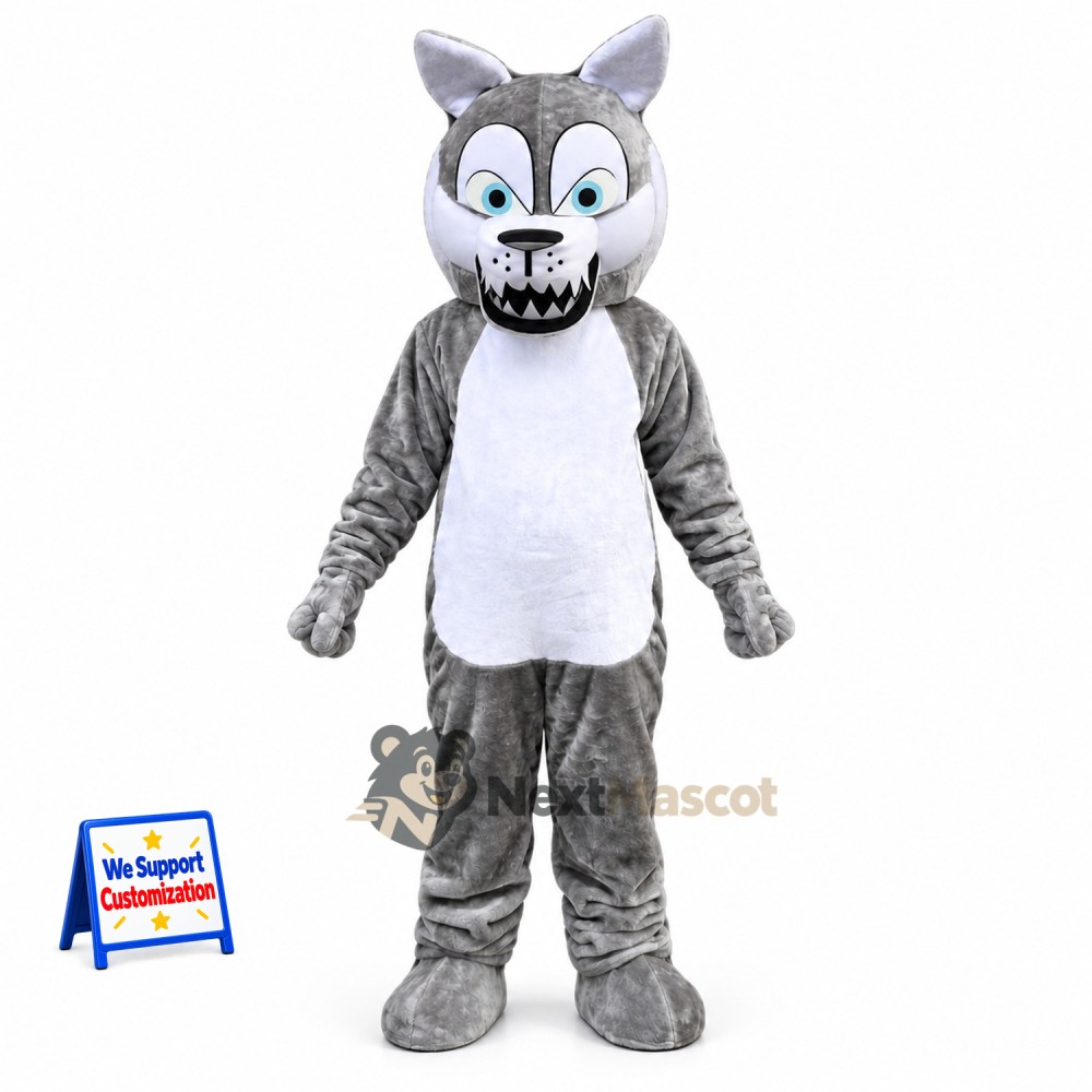 Wolf Mascot Costume - Gray for Stage Shows Wolf Mascot Costume - Gray for Stage Shows