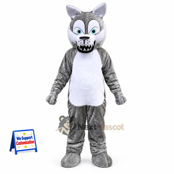 Wolf Mascot Costume - Gray for Stage Shows