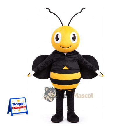 Bee Mascot Costume - Black Wings Bee Mascot Costume - Black Wings