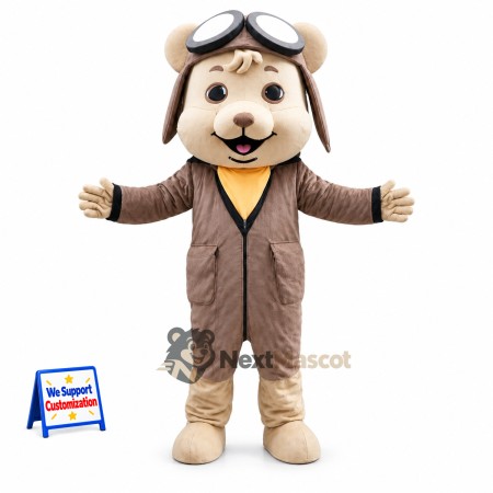 Dog Mascot Costume - Pilot Style Dog Mascot Costume - Pilot Style