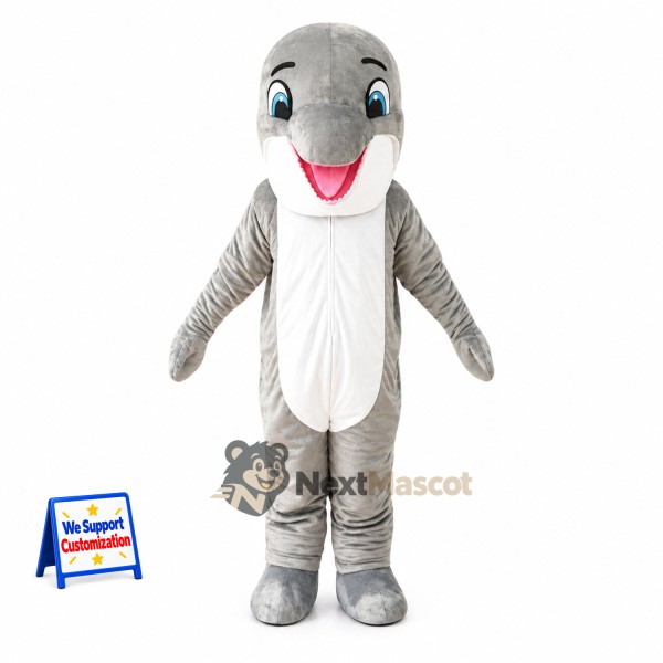Dolphin Mascot Costume - Gray
