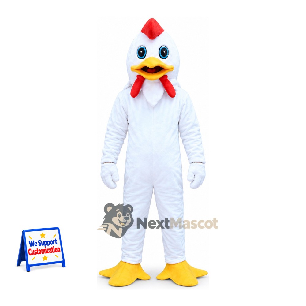 Rooster Mascot Costume - White for School Events Rooster Mascot Costume - White for School Events