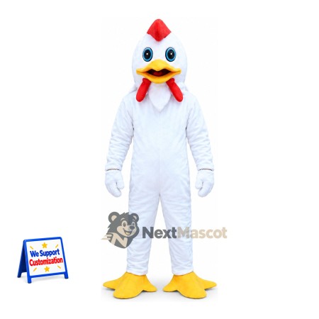 Rooster Mascot Costume - White for School Events Rooster Mascot Costume - White for School Events
