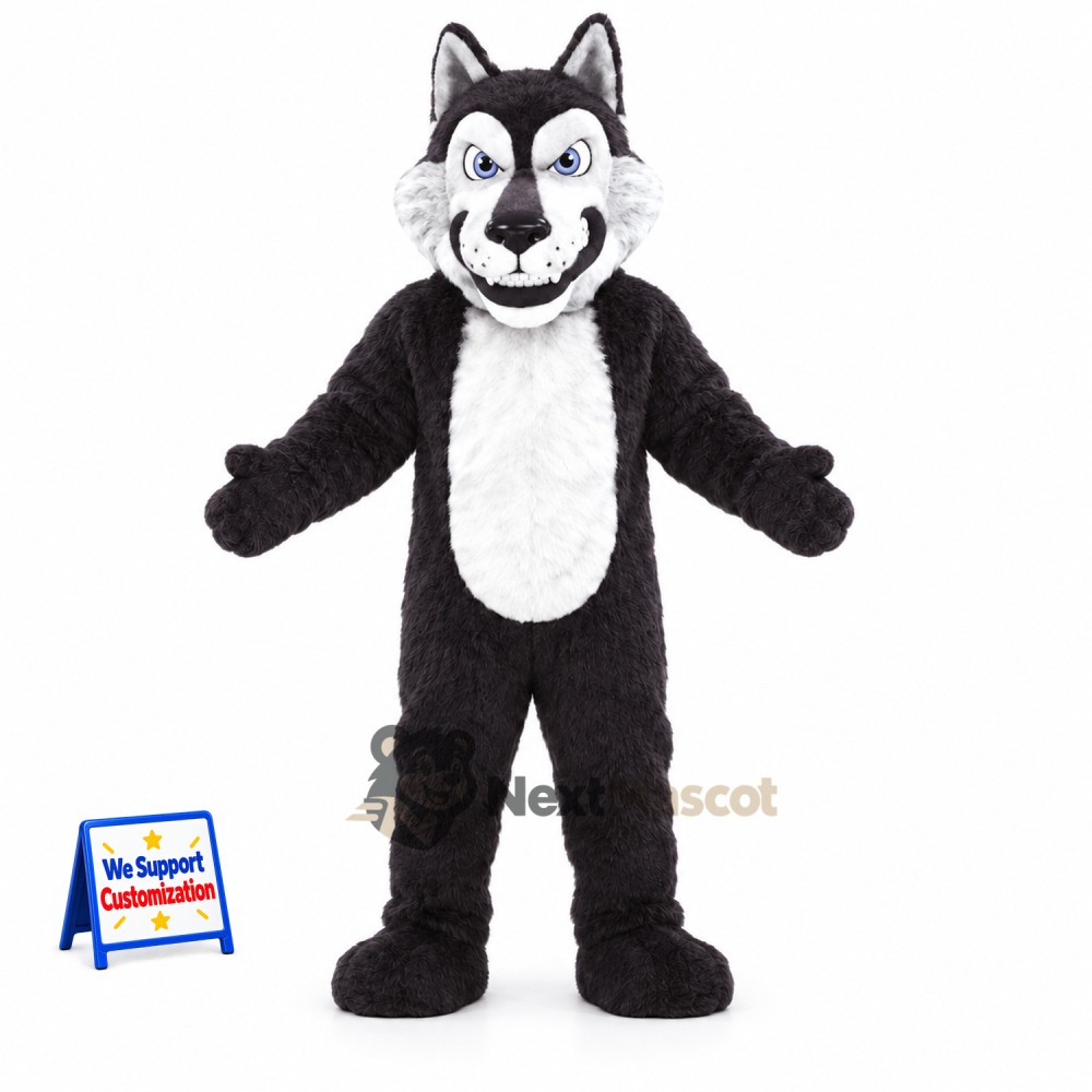 Wolf Mascot Costume - Black and White for Parades