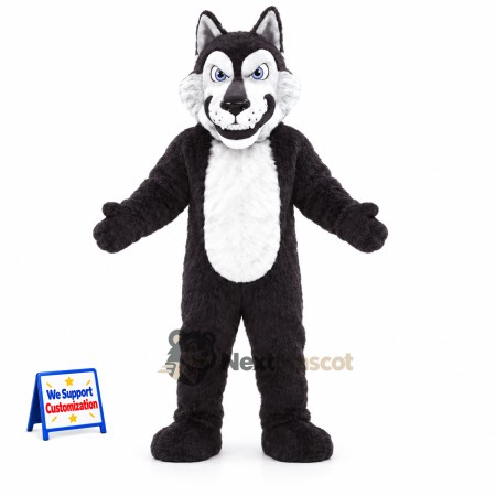 Wolf Mascot Costume - Black and White for Parades
