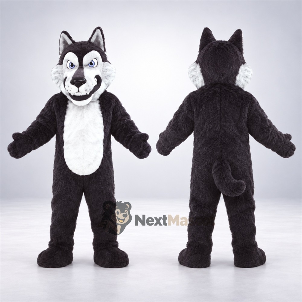 Wolf Mascot Costume - Black and White for Parades