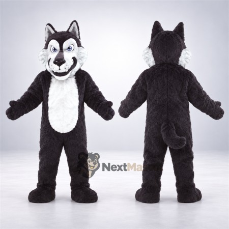 Wolf Mascot Costume - Black and White for Parades