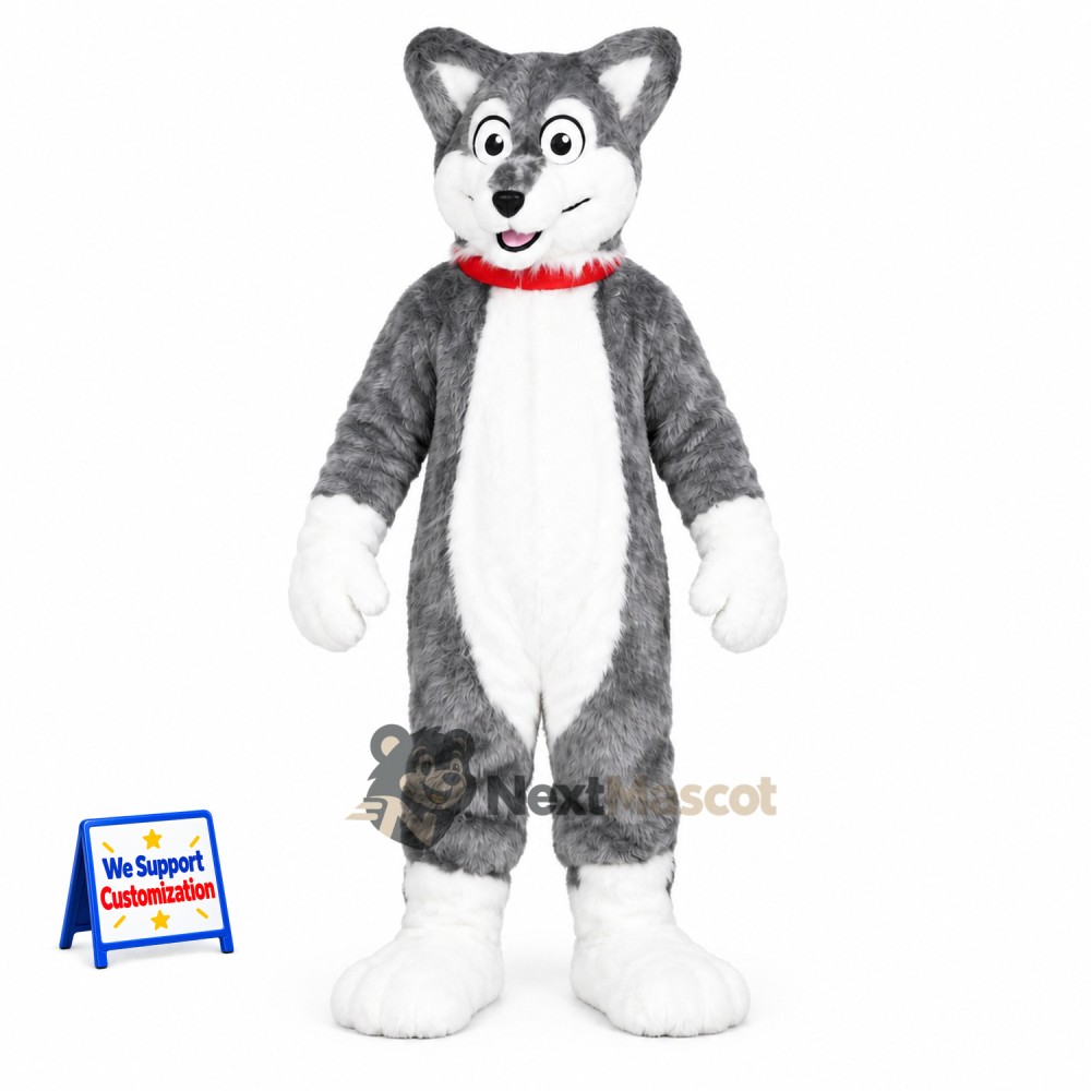 Husky Mascot Costume - Gray for Birthday Parties Husky Mascot Costume - Gray for Birthday Parties