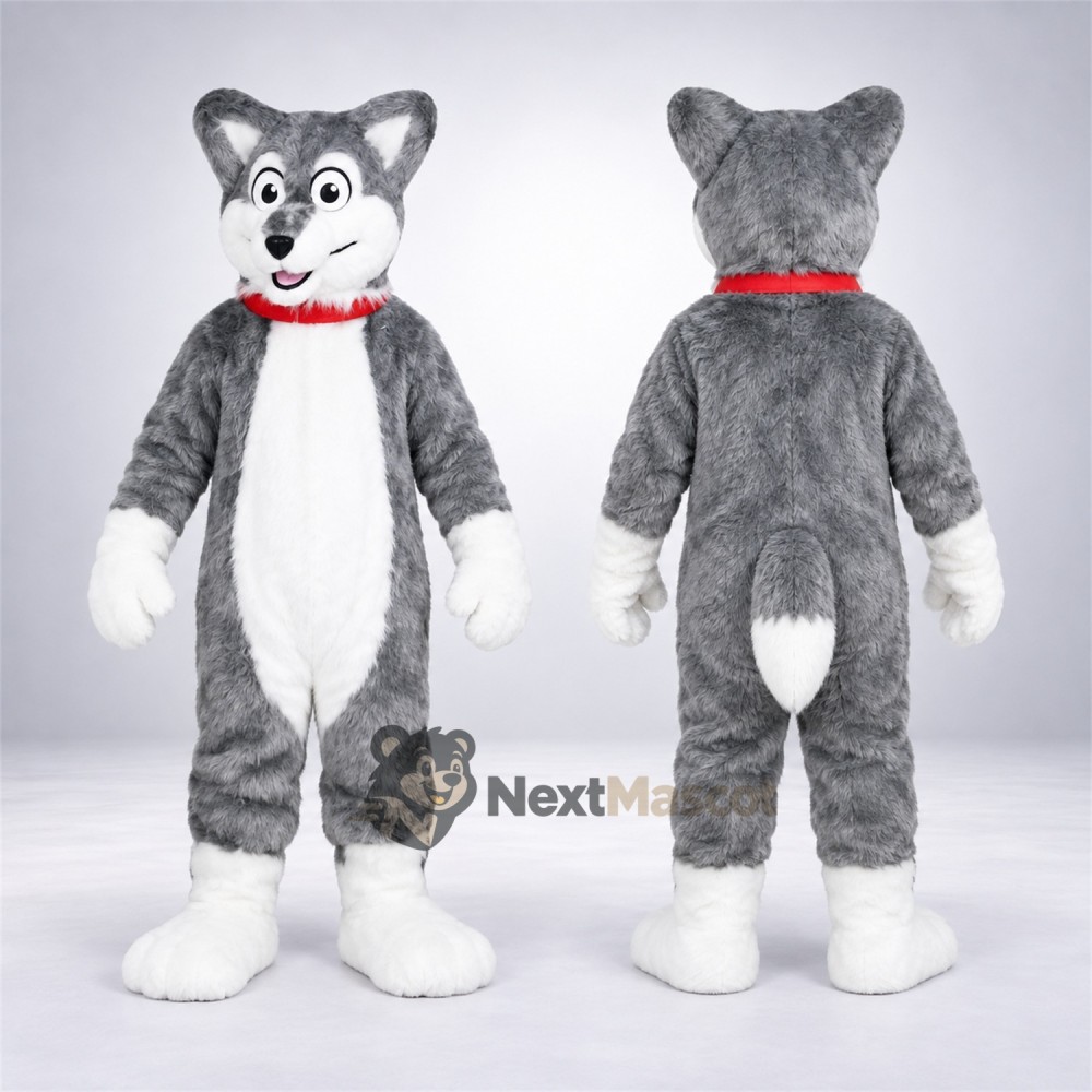 Husky Mascot Costume - Gray for Birthday Parties Husky Mascot Costume - Gray for Birthday Parties