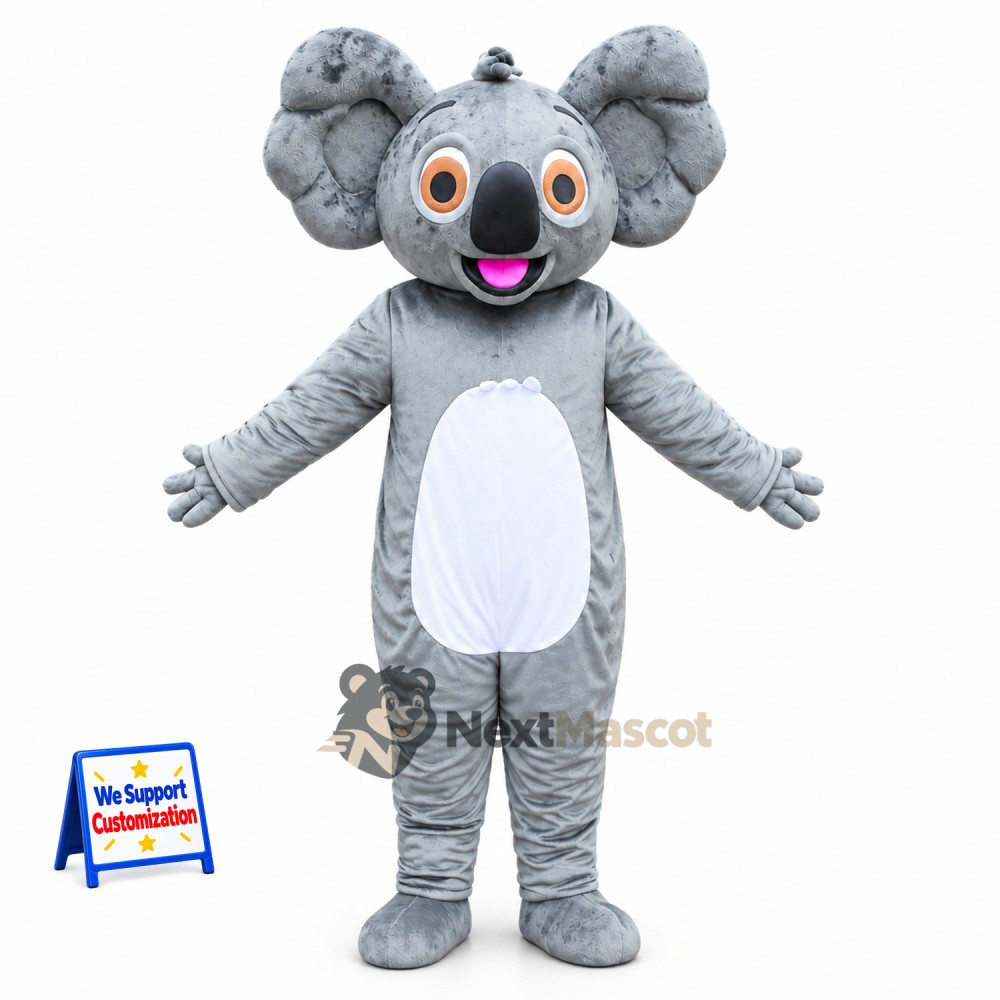 Koala Mascot Costume - Gray for School Events Koala Mascot Costume - Gray for School Events