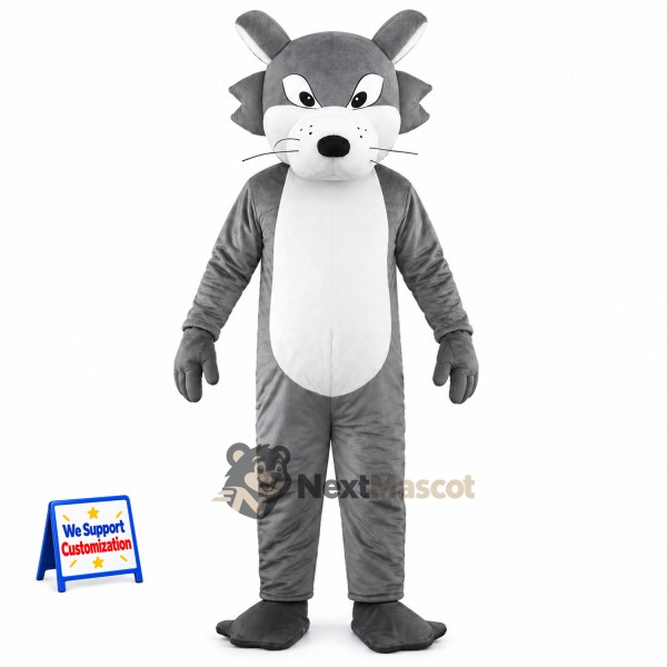 Wolf Mascot Costume - Gray for Street Fairs