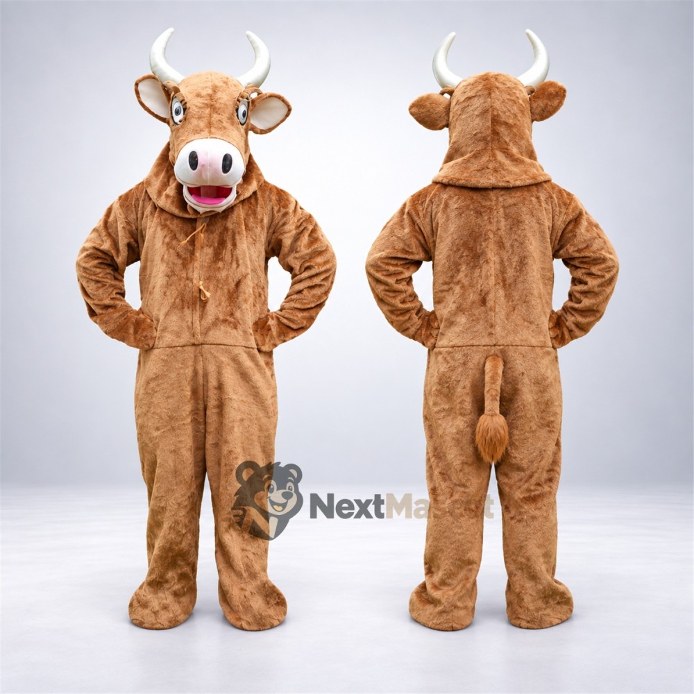 Bull Mascot Costume - Brown for Festivals Bull Mascot Costume - Brown for Festivals