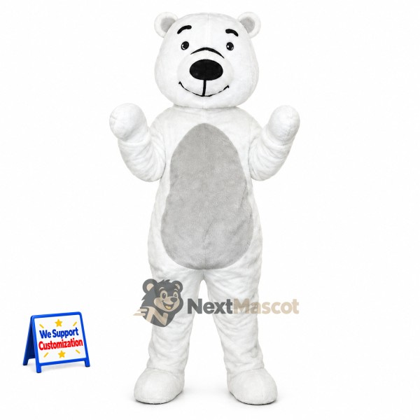 Bear Mascot Costume - White for Community Events