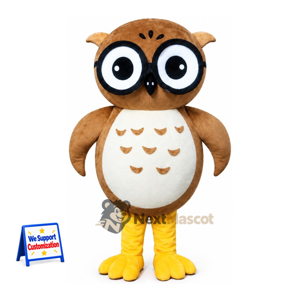 Owl Mascot Costume - Brown for Community Events Owl Mascot Costume - Brown for Community Events