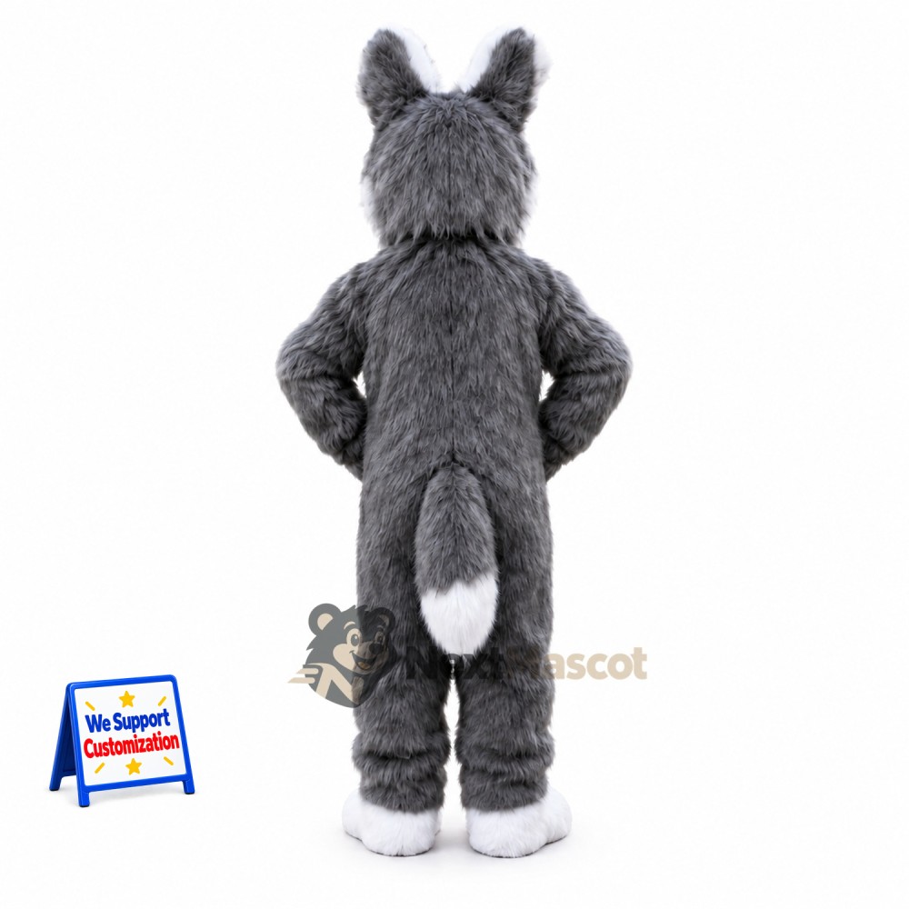 Husky Mascot Costume - Gray for Sports Days Husky Mascot Costume - Gray for Sports Days