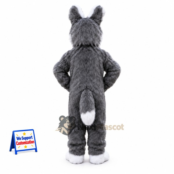 Husky Mascot Costume - Gray for Sports Days Husky Mascot Costume - Gray for Sports Days