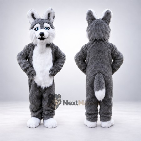 Husky Mascot Costume - Gray for Sports Days Husky Mascot Costume - Gray for Sports Days