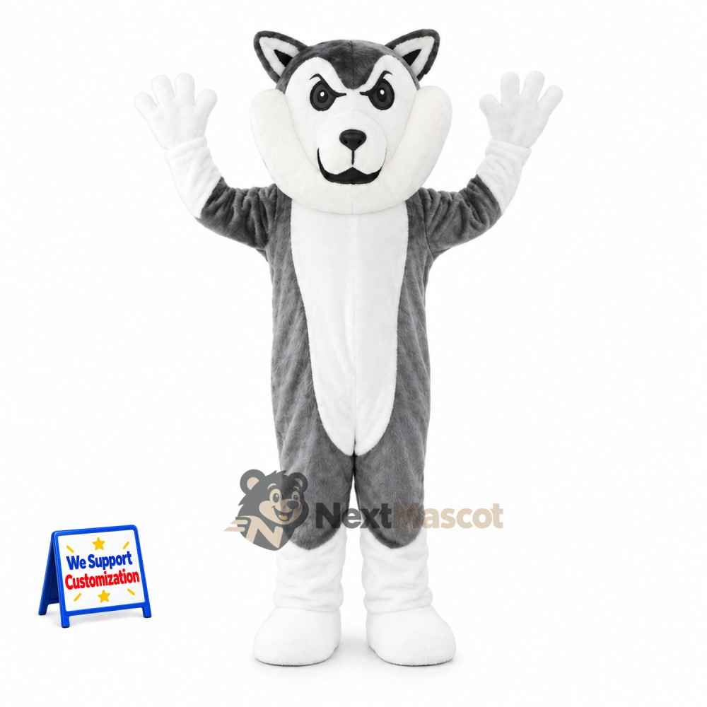Husky Mascot Costume - Gray for School Spirit Husky Mascot Costume - Gray for School Spirit