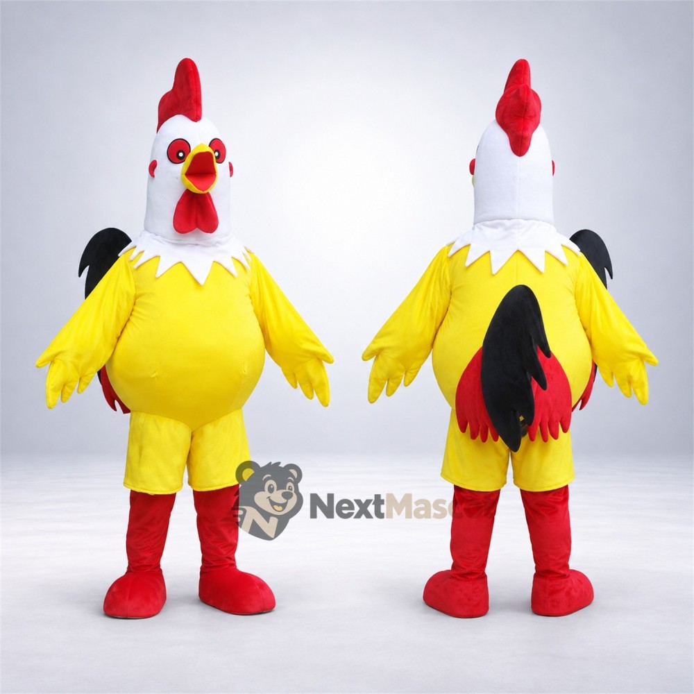 Rooster Mascot Costume - Yellow for Community Events