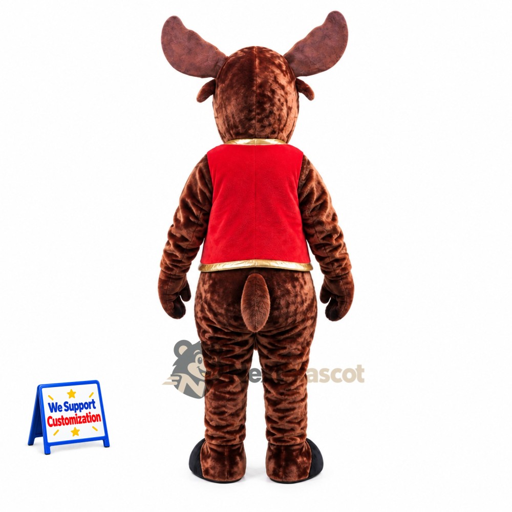 Moose Mascot Costume - Red Vest for Parades Moose Mascot Costume - Red Vest for Parades