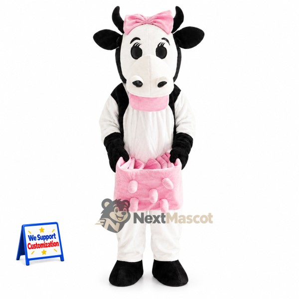 Cow Mascot Costume - Pink Skirt