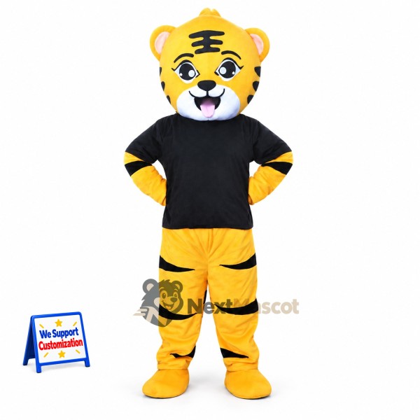 Tiger Mascot Costume - Black Shirt for Parades