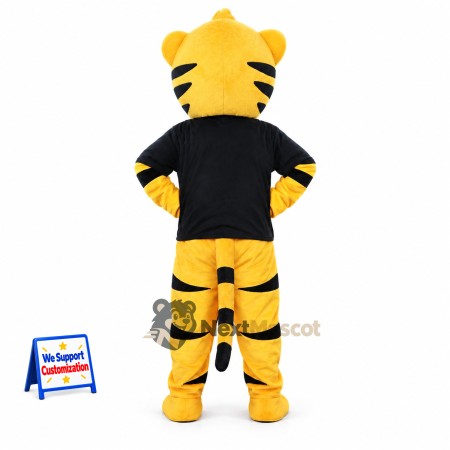 Tiger Mascot Costume - Black Shirt for Parades Tiger Mascot Costume - Black Shirt for Parades
