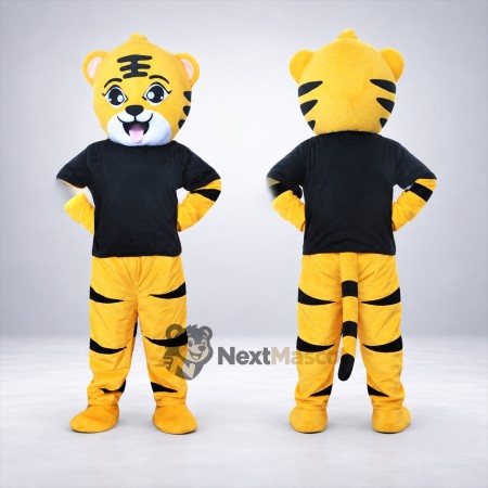 Tiger Mascot Costume - Black Shirt for Parades Tiger Mascot Costume - Black Shirt for Parades
