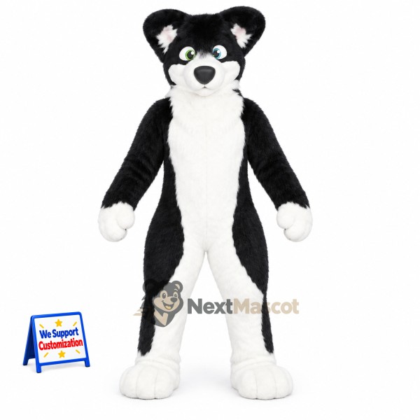 Dog Mascot Costume - Black and White for School Events